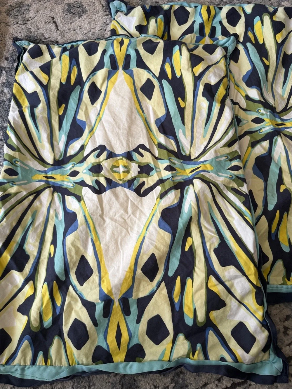 Anthropologie Urban outfitters standard Sham Set Of 2 kaleidoscope as is navy